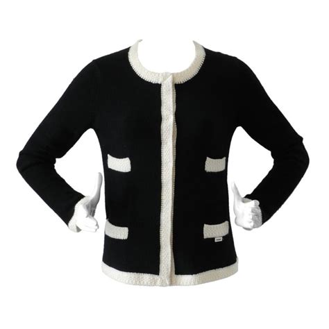 black chanel style cardigan|Chanel women's sweater vest.